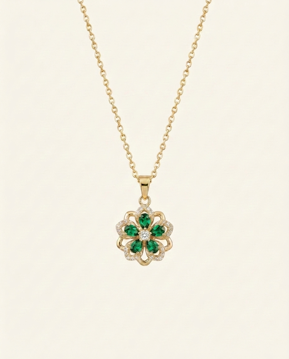 Flora | Camellia Rotating Pendant Necklace