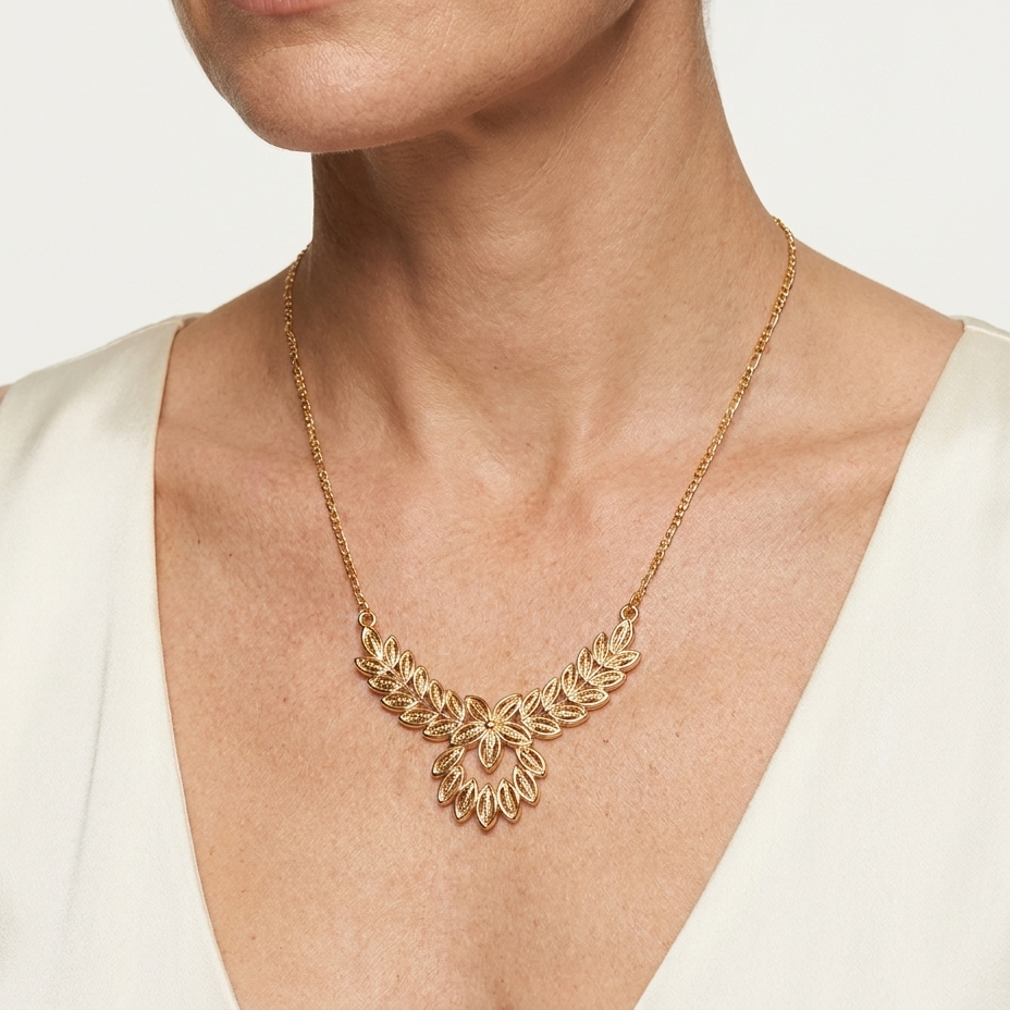 Flora | Vivienne Gold Necklace and Earrings Set